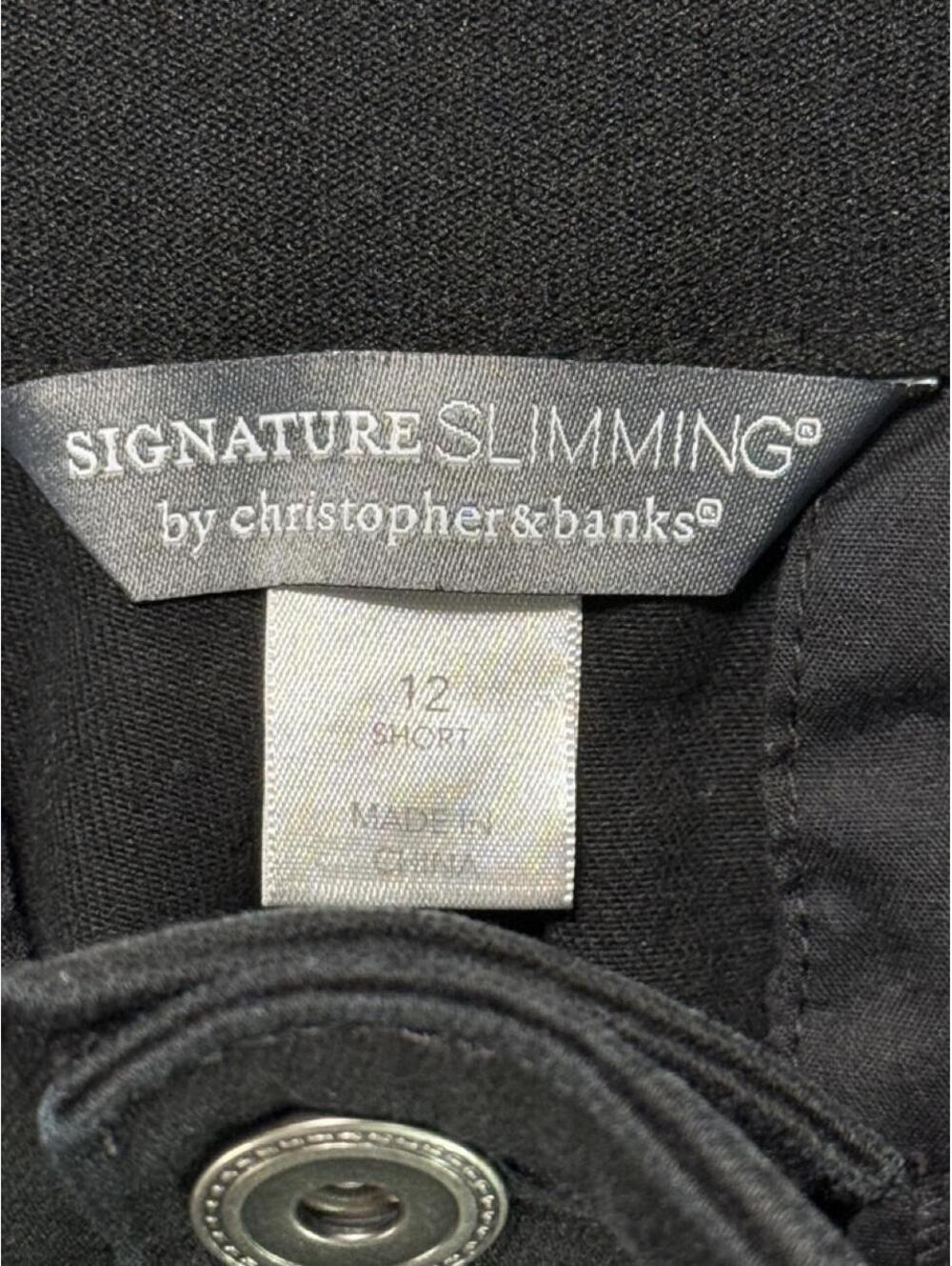 Signature Slimming by Christopher & Banks black stretch jeans Size: 12 short - Picture 3 of 6